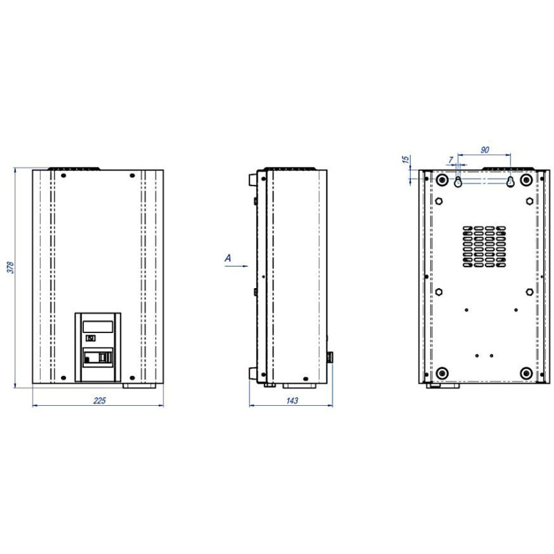 Элекс Гибрид В 7-1/16 v2.0 Однофазный релейный стабилизатор напряжения (3,5 кВА/16А) (7116)