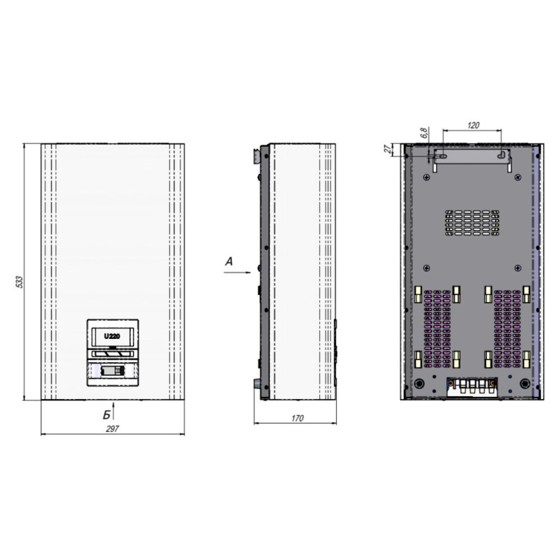 Элекс Герц В 16-1/50 V3.0 Однофазный стабилизатор напряжения (11 кВА/50А) (М16150)