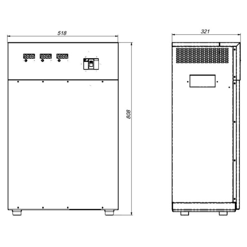 Элекс Ампер У 12-3/80 V2.0 Трехфазный стабилизатор напряжения (53 кВА/80А) (А12380)