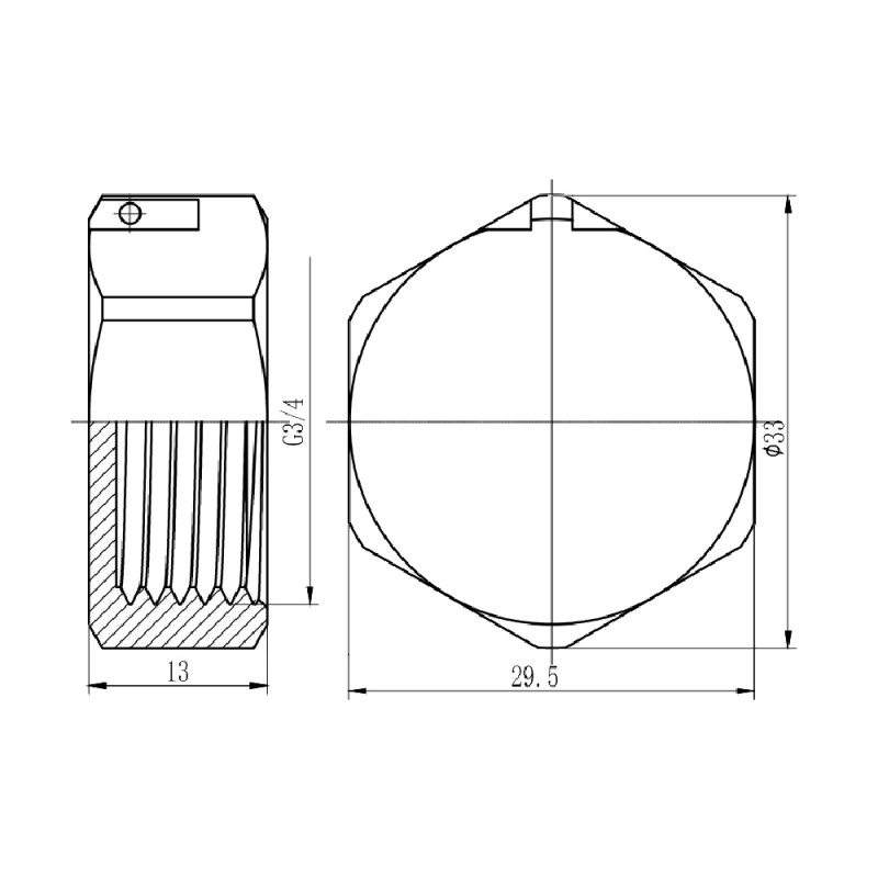 SD Forte Заглушка 3/4" ЗР хром SF353H20