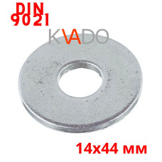KVADO Шайба плоска кузовна збільшена оцинкована, діаметр внутрішній 14 мм, зовнішній 44 мм, товщина 2,5 мм.