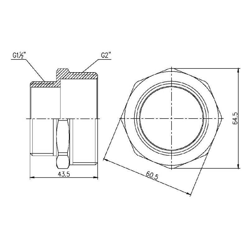 SD Forte Ніпель редукційний 2"х1" 1/2 SF3595040