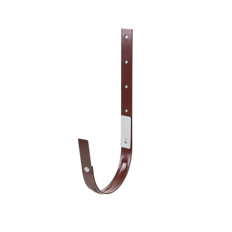 KVADO Універсальний кронштейн ринви металевий Ø130 мм, коричневий RAL8017