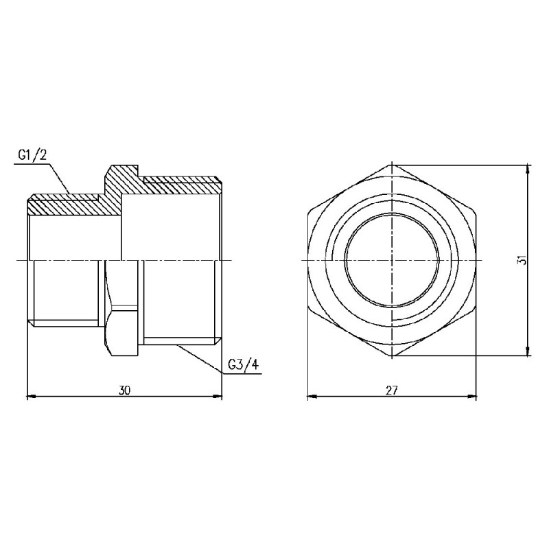 SD Forte Ніпель редукційний 1/2"х3/4" SF3592015