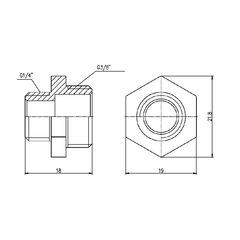 SD Forte Ніпель редукційний 3/8"х1/4" SF35996