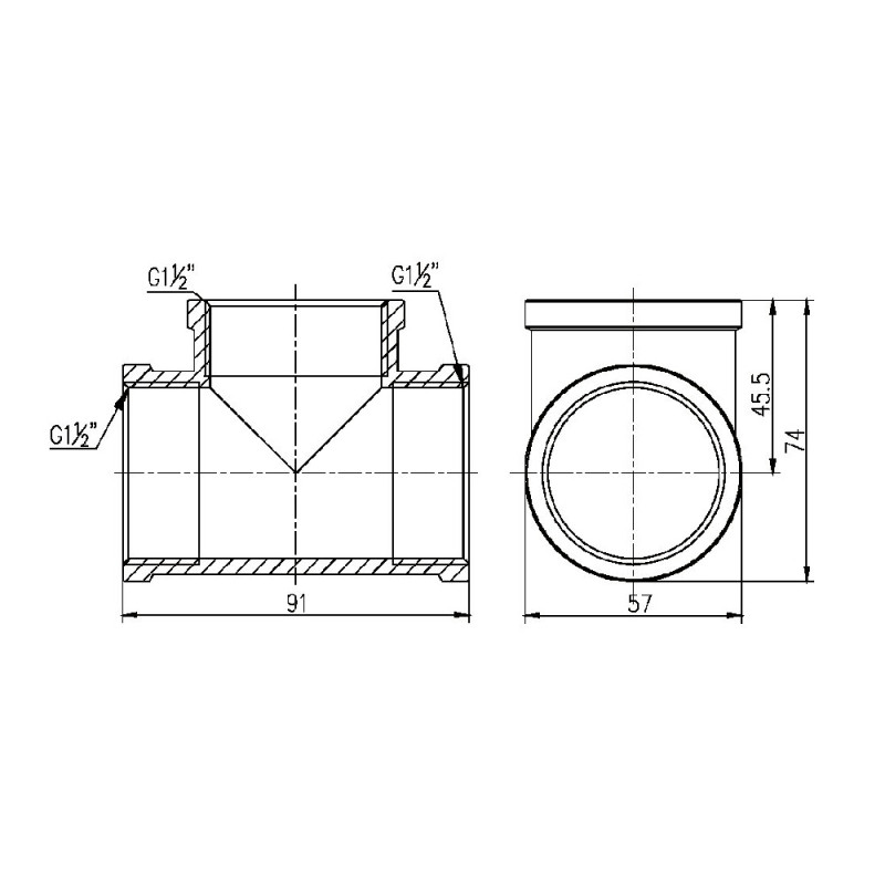 SD Forte Трійник 1" 1/2 ВВ SF36140