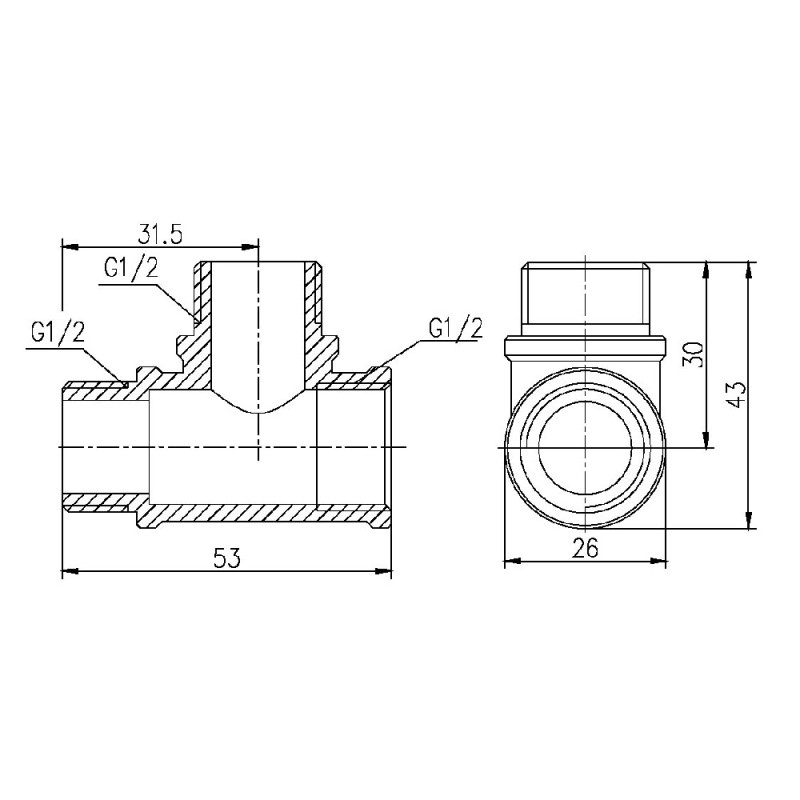 SD Forte Трійник 1/2" ВЗЗ SF36515