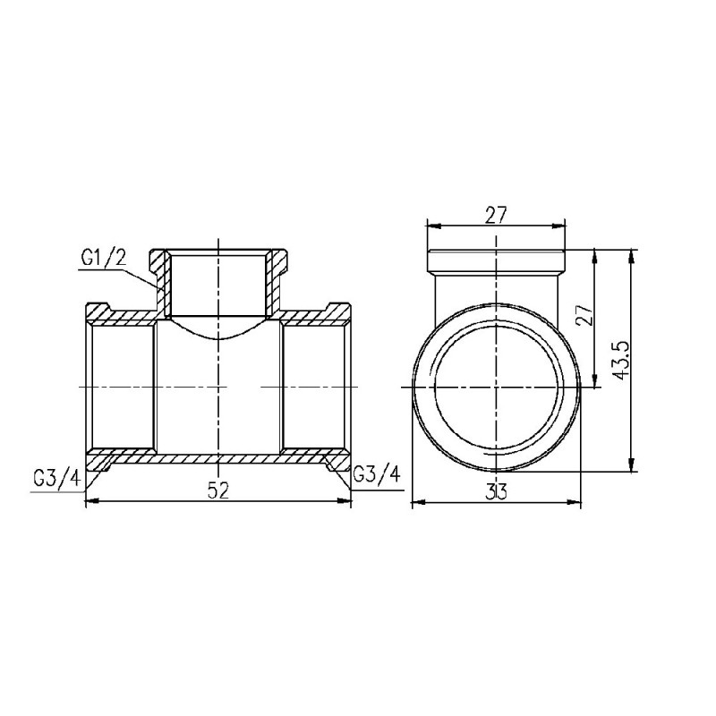 SD Forte Трійник редукційний 3/4"х1/2"х3/4" ВВ SF362201520