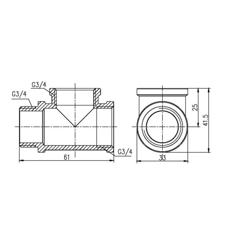 SD Forte Трійник 3/4" ВВЗ SF36320