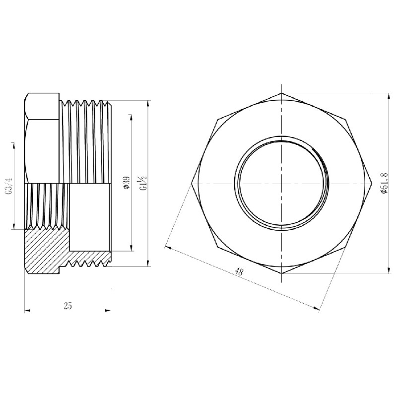 SD Forte Футорка 1" 1/2х3/4" ЗВ SF3744020