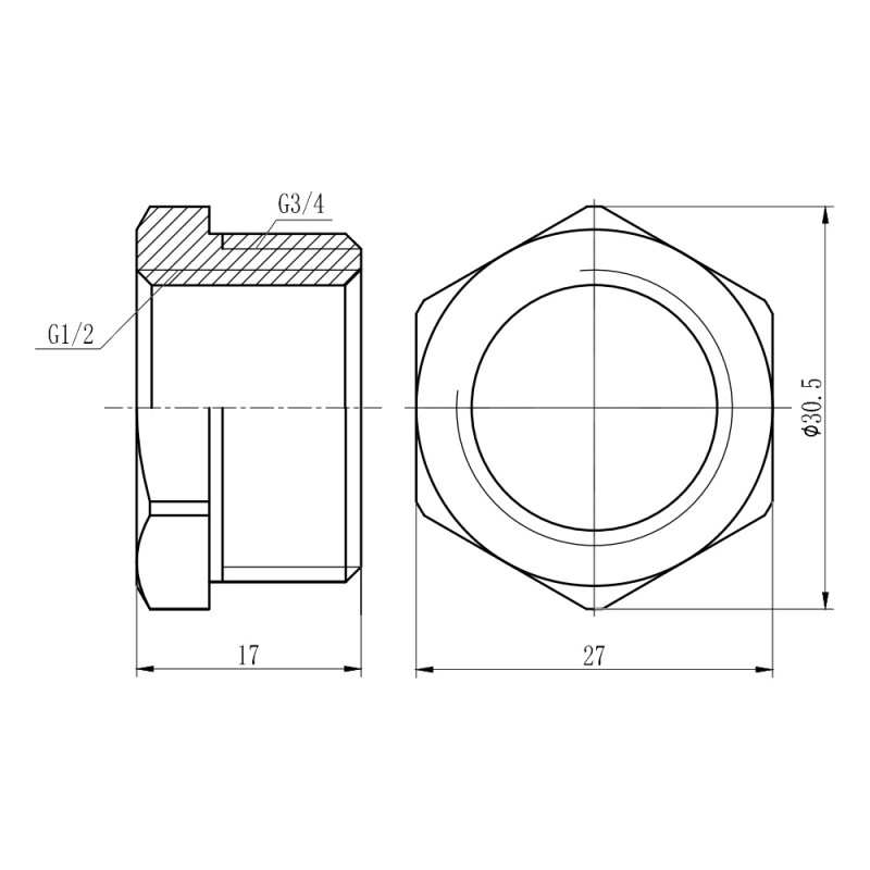 SD Forte Футорка 1/2"х3/4" ЗВ SF3742015