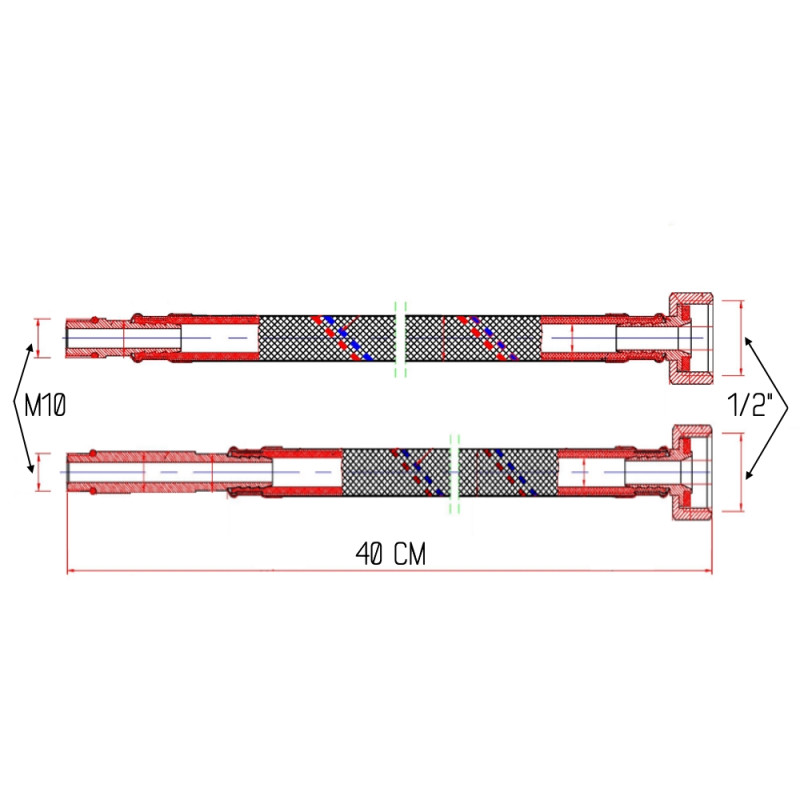 SD Forte Гнучка підводка для змішувача М10 40 см SF380W40