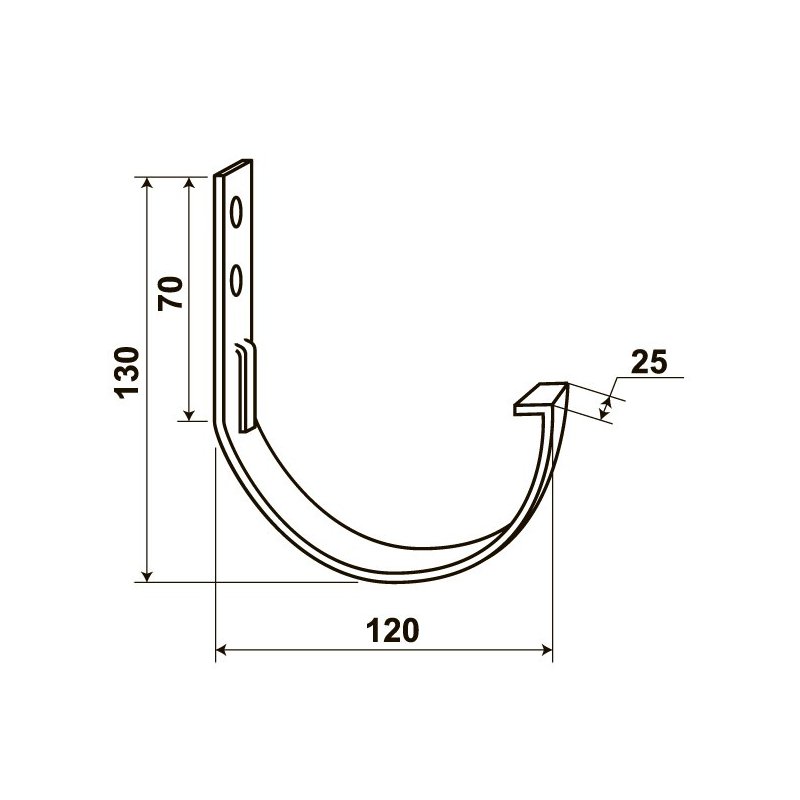 KVADO Тримач ринви М2, 2.5 мм, білий RAL9003 (для "Docke")