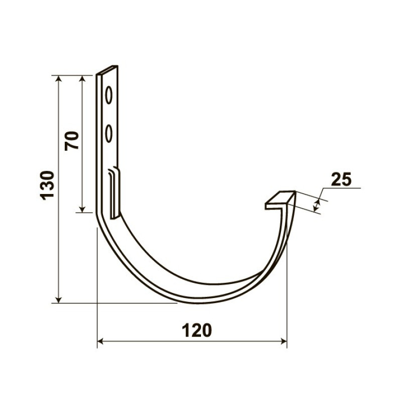 KVADO Тримач ринви М2, 2.5 мм, коричневий RAL8019 (для "Docke")