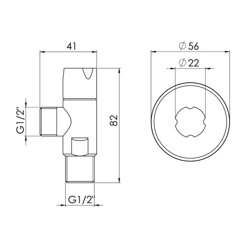 SD Forte Кран приладовий 1/2" ручка "коло" SF342W1515