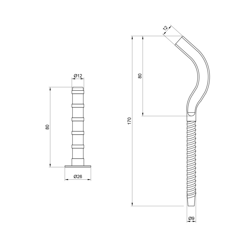 SD Plus Кріплення на алюмінієвий радіатор 9х170 мм SD109170R