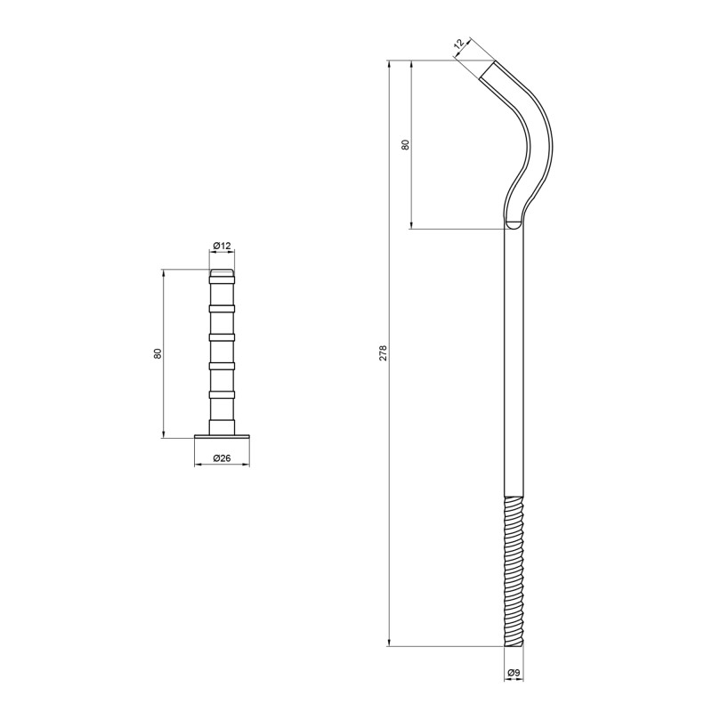 SD Plus Кріплення на чавунний радіатор 10х280 мм SD113280
