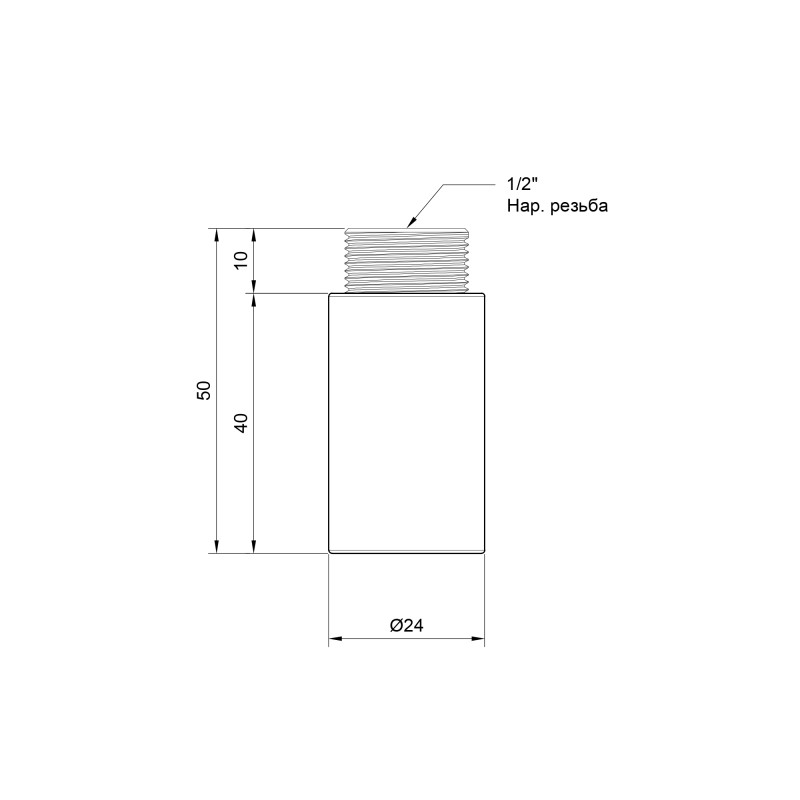 SD Plus Подовжувач 40х1/2" хром SD1301540