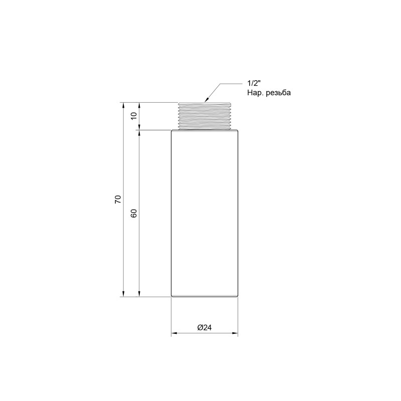 SD Plus Подовжувач 60х1/2" хром SD1301560