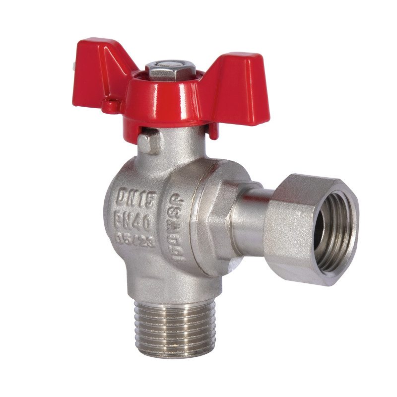 SD Forte Кран кульовий з накидною гайкою 1/2" ВЗ для води кутовий SF224W15