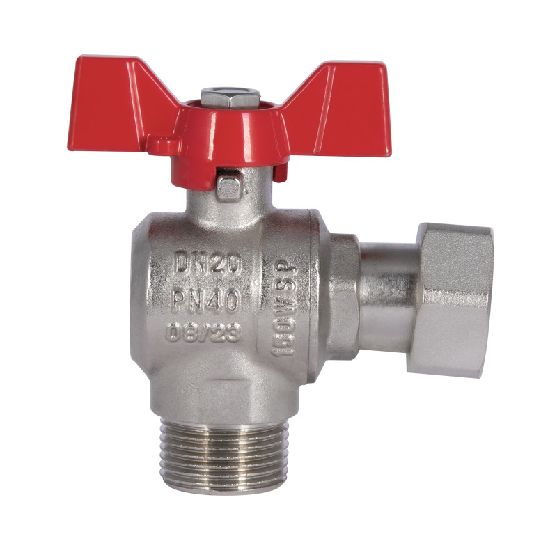 SD Forte Кран кульовий з накидною гайкою 3/4" ВЗ для води кутовий SF224W20