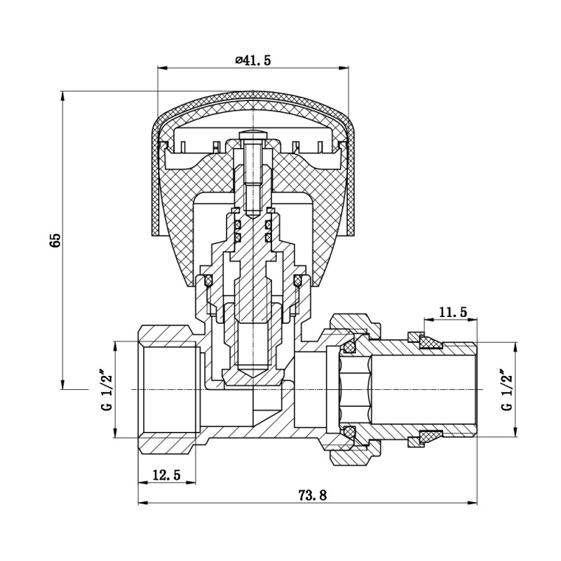 SD Forte Кран радіаторний Powerful 1/2" ВЗ з антипротіканням прямий SF230W15 SF230W15