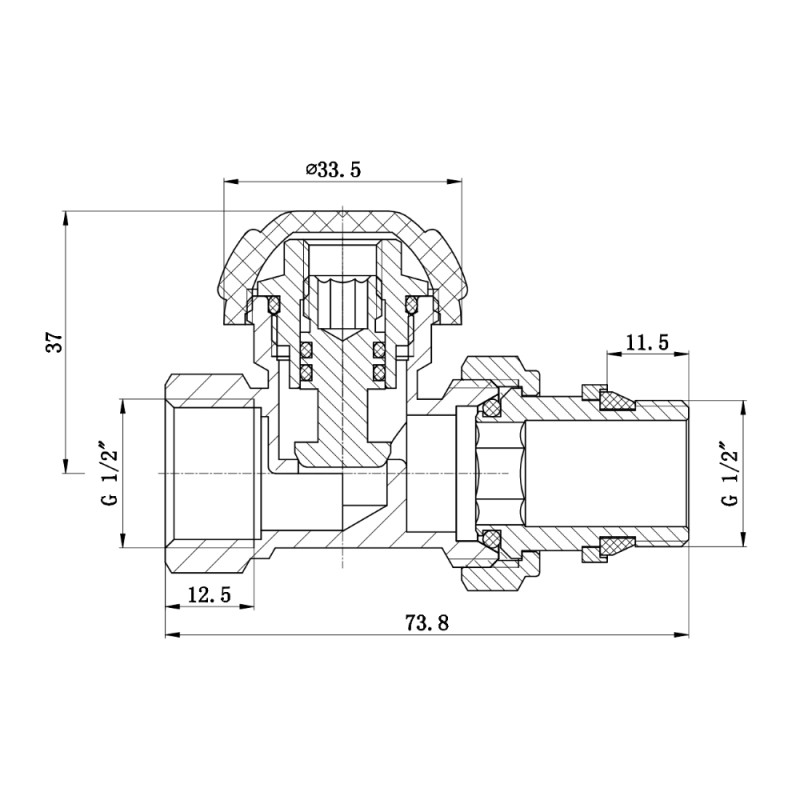 SD Forte Кран радіаторний Powerful 1/2" з антипротіканням прямий SF231W15