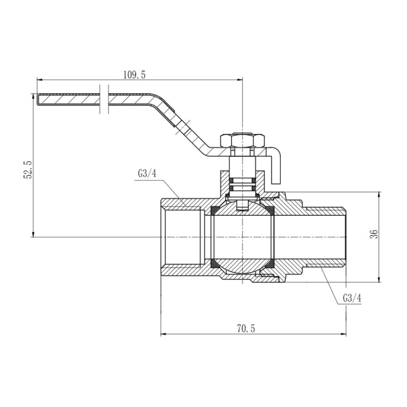 SD Forte Кран кульовий 3/4" ВЗ для газа (ручка) SF605G20