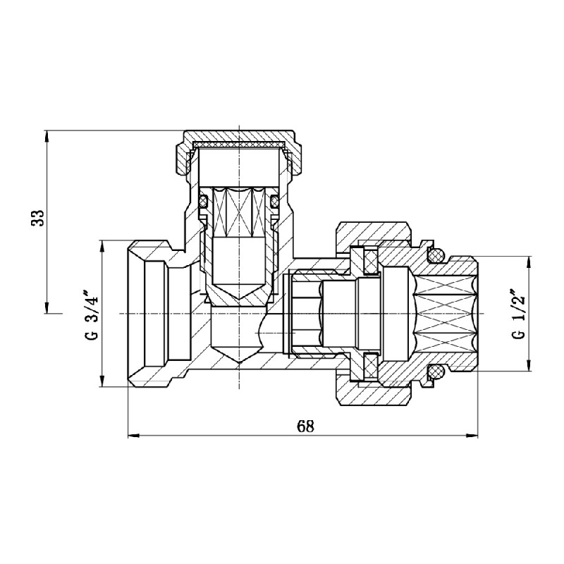 SD Forte Кран буксовий 3/4"х1/2" для радіатора нижній SF253W15