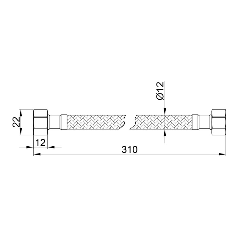 SD Plus Гнучка підводка для води 20 см ГГ SD397W20