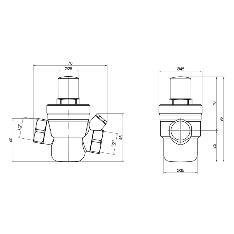 SD Plus Редуктор під манометр 1/2" ВР SD194