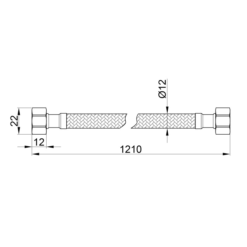 SD Plus Гнучка підводка для води 120 см ГГ SD397W120