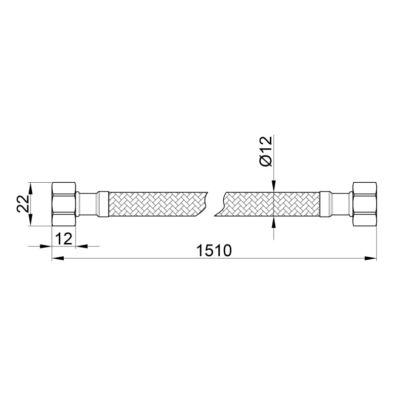 SD Plus Гнучка підводка для води 150 см ГГ SD397W150