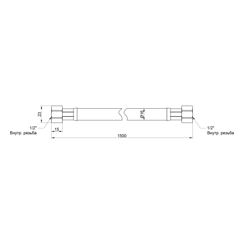SD Plus Шланг для газу Thermo Alliance чорний 1/2" ВВ 100 см SD91G100
