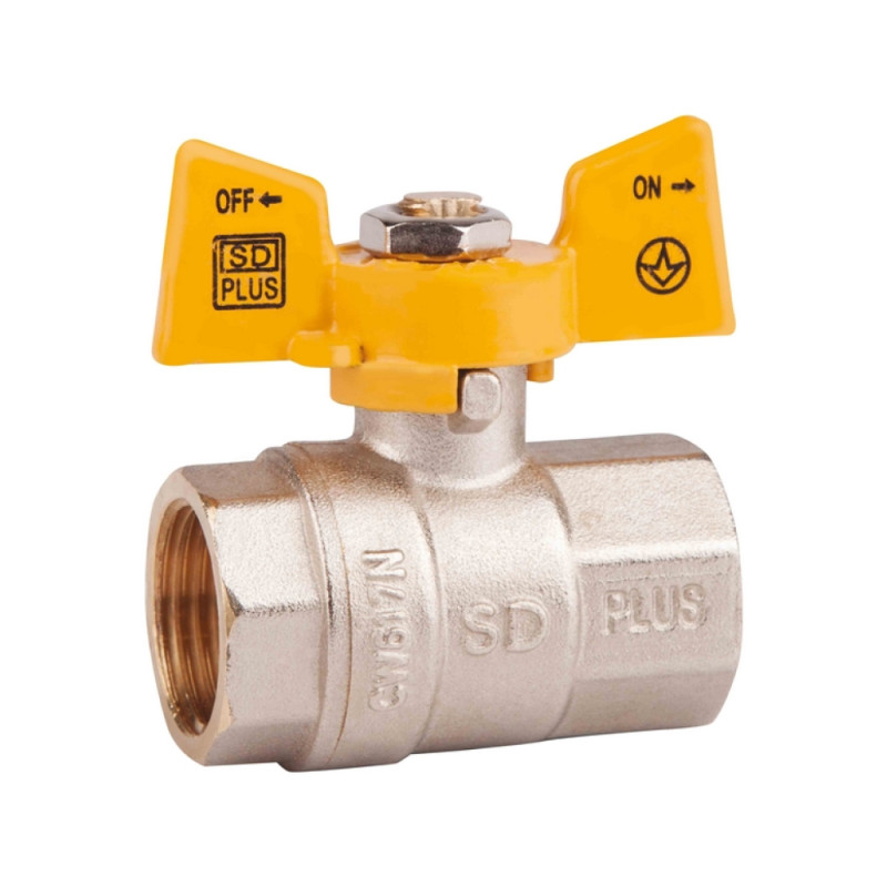 SD Plus Кран кульовий 1/2" ВР для газу (метелик) SD602NG15PN40