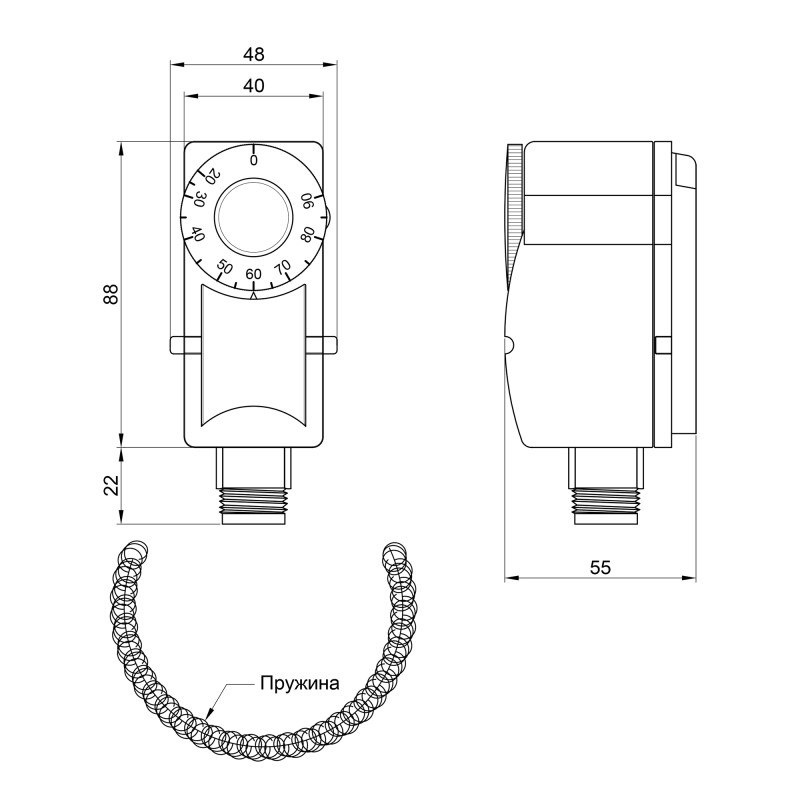 SD Plus Термостат накладний з пружиною SD349