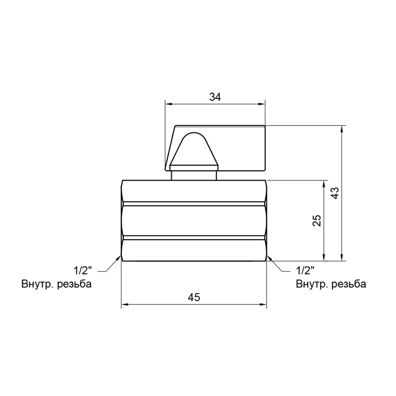 SD Plus Кран кульовий "Mini" 1/2" ВР SD187W15