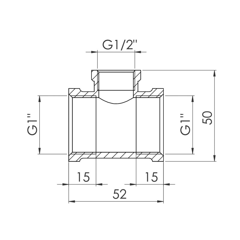 SD Forte Трійник редукційний 1"х1/2"х1" ВВ SF362251525