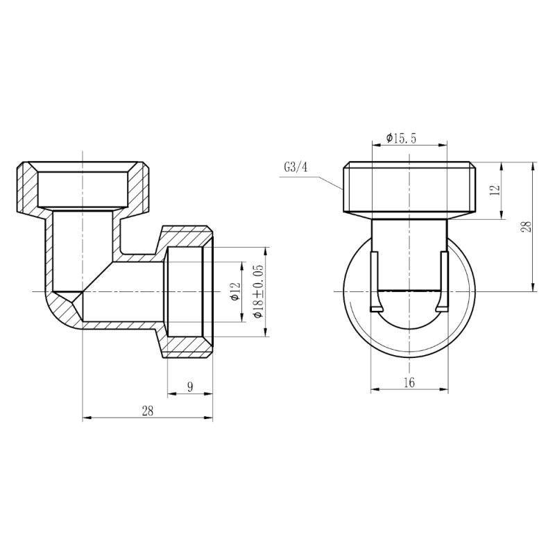 SD Forte Кут обтискний 20 SF173W2020