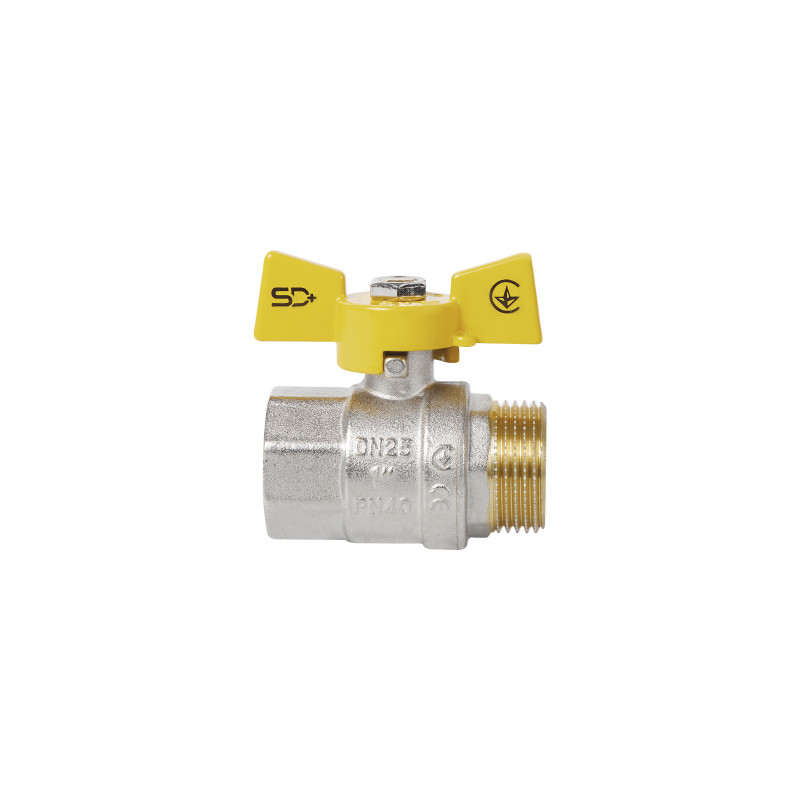 SD Plus Кран кульовий 1" ВЗ для газу (метелик) SD607NG25PN40