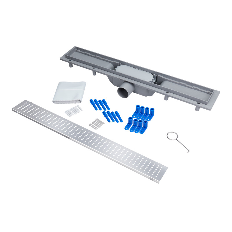 Qtap Трап Dry FB304-600 лінійний з сухим закривом та нержавіючою решіткою 600х73