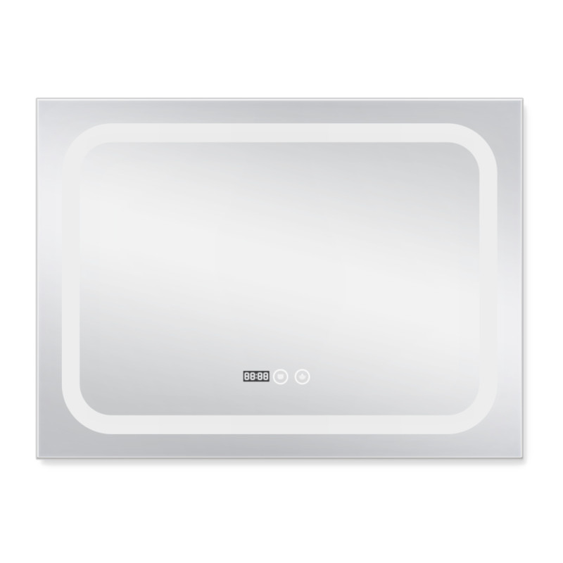 Qtap Дзеркало Mideya (DC-F906) 800х600 з LED-підсвічуванням Touch, з антизапотіванням, з годинником, димером, рег. яскравості QT2078F906W