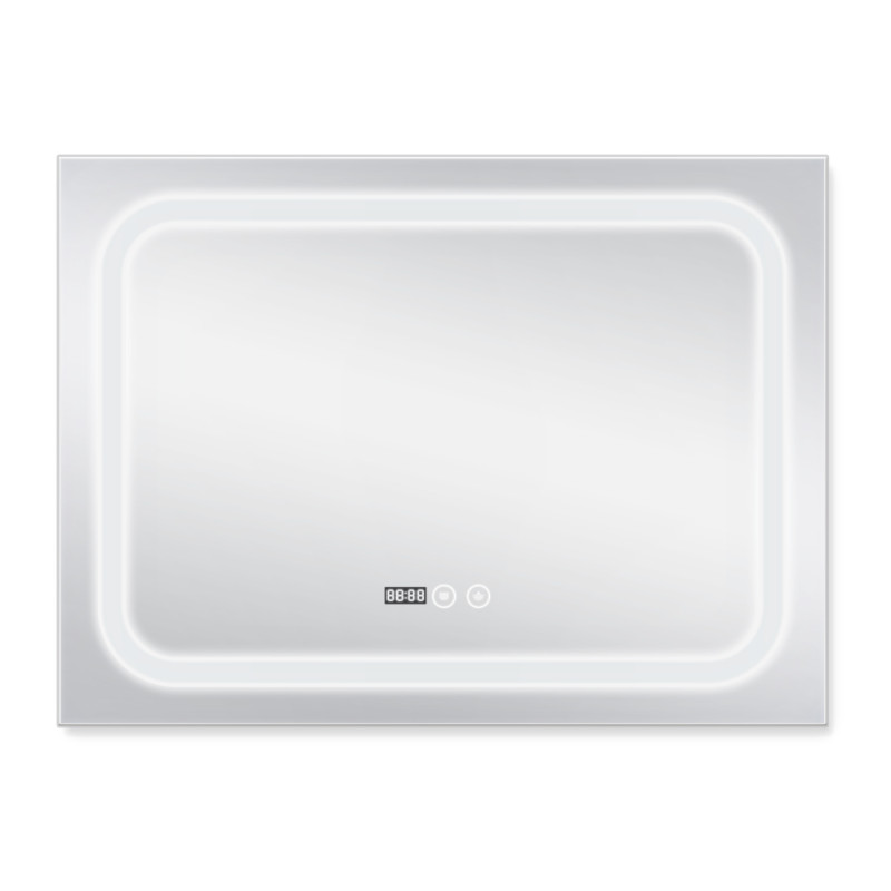 Qtap Дзеркало Mideya (DC-F906) 800х600 з LED-підсвічуванням Touch, з антизапотіванням, з годинником, димером, рег. яскравості QT2078F906W