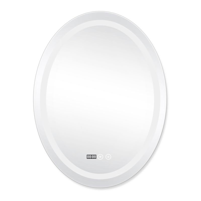 Qtap Дзеркало Mideya (DC-F801) 600х800 з LED-підсвічуванням Touch, з антизапотіванням, з годинником, димером, рег. яскравості QT2078F801W