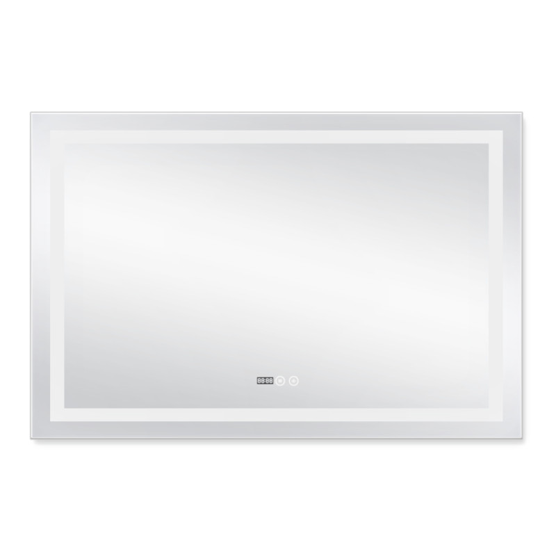 Qtap Дзеркало Mideya (DC-F613) 1200х800 з LED-підсвічуванням Touch, з антизапотіванням, з годинником, димером, рег. яскравості QT2078F613W