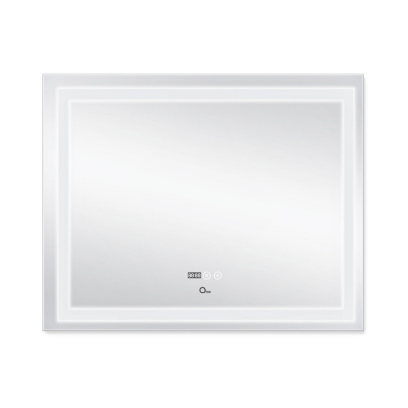 Qtap Дзеркало Mideya (DC-F614) 1000х800 з LED-підсвічуванням Touch, з антизапотіванням, з годинником, димером, рег. яскравості QT2078F614W