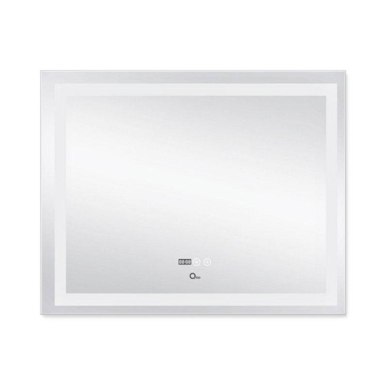 Qtap Дзеркало Mideya (DC-F614) 1000х800 з LED-підсвічуванням Touch, з антизапотіванням, з годинником, димером, рег. яскравості QT2078F614W