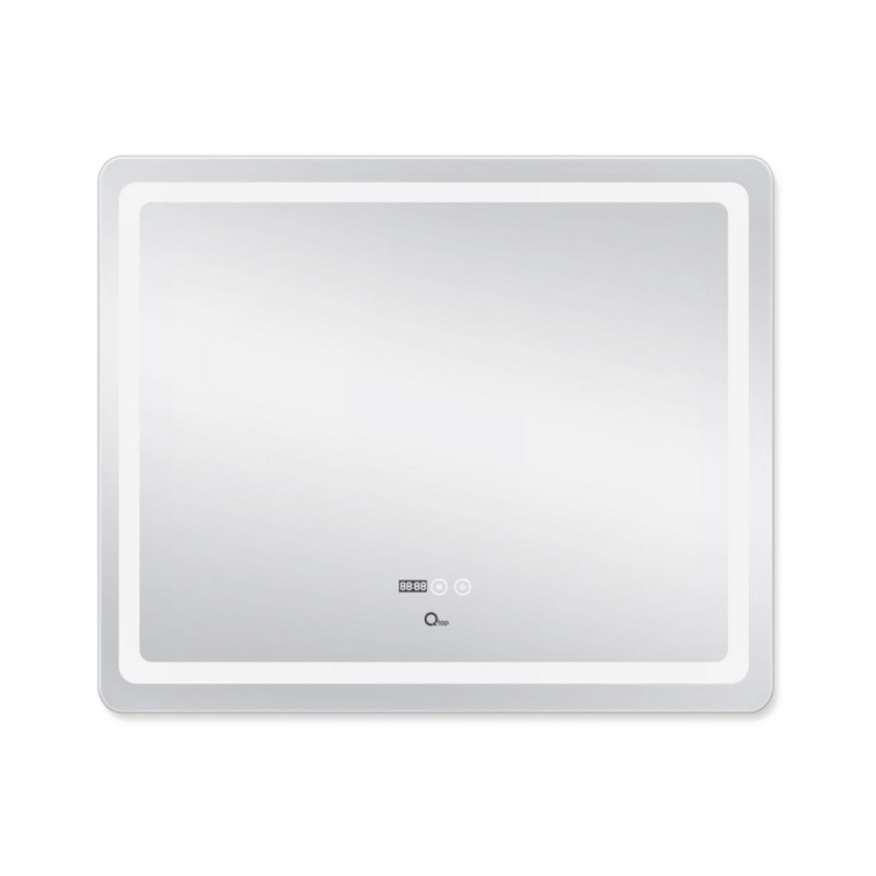 Qtap Дзеркало Mideya (DC-F910) 1000х800 з LED-підсвічуванням Touch, з антизапотіванням, з годинником, димером, рег. яскравості QT2078F910W