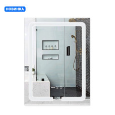 Qtap Дзеркало Mideya (DC-F937) 600х800 з LED-підсвічуванням Touch, з антизапотіванням, з годинником, димером, рег. яскравості QT2078F937W