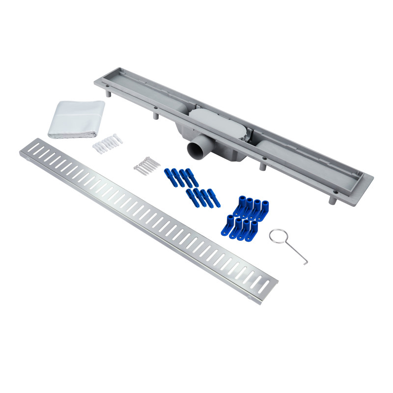 Qtap Трап Dry FA304-700 лінійний з сухим закривом та нержавіючою решіткою 700х73